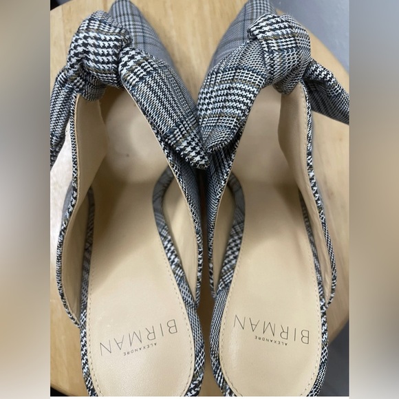 Alexandre Birman Women's Gray Plaid Mules Heels Size 7.5 - Picture 9 of 9